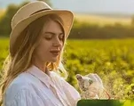 Ilustrasi menikmati suasana kebun